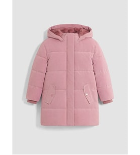 LCW Kids Lila Kürklü Kapüşonlu Kız Çocuk Mont