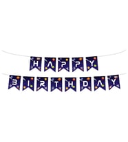 Rocket Space Happy Birthday Banner