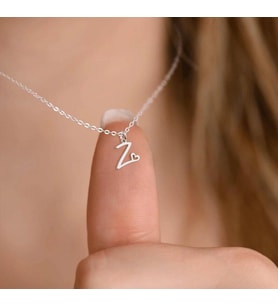 Kişiye Özel Zarif Minimalist Harf Kolye 925K Gümüş