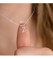 Kişiye Özel Zarif Minimalist Harf Kolye 925K Gümüş