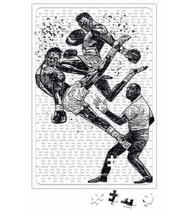 Luta Muay Thai Desenho Puzzle 240 Parça Yapboz