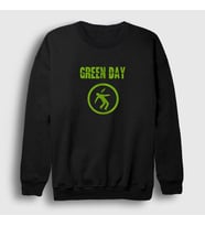 Presmono Unisex Siyah Warning Green Day Sweatshirt 55989tt