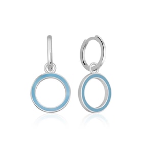 Gümüş Fosforlu Mavi Oval Küpe CSR2183038