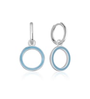 Gümüş Fosforlu Mavi Oval Küpe CSR2183038