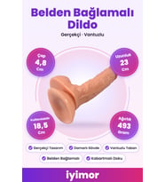 23 Cm Gerçekçi Dokulu Ten Rengi Belden Bağlamalı Vantuzlu Dildo Penis – iyimor