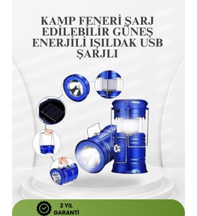 Güneş Enerjili Katlanabilir Kızaklı Kamp Feneri – USB Şarjlı, Çok Yönlü ve Dayanıklı Tasarım