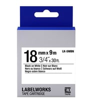 Tonersepeti Epson LK-5WBN Muadil Standart Etiket Kartuşu Siyah / Beyaz 18 mm C53S655006