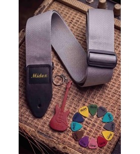 Midex ASM-26GRY Gitar Omuz Askısı Gri Renk 89-155cm (Pena Hediye)