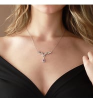 Prenses Model Zirkon Taşlı Gümüş Kolye
