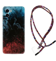 Vivo Y15S Y32 Y33S Y51 Y53S Kılıf Boyun Asklı Rasta Silikon Red Blue Black Abstact 1386