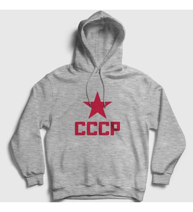 Presmono Unisex Gri Red CCCP Sovyetler Birliği Kapüşonlu Sweatshirt 267517tt (Gri)