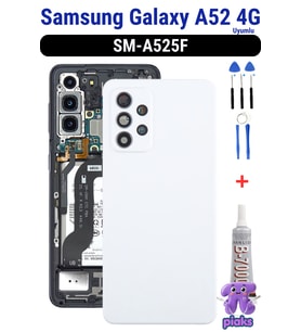 Samsung Galaxy A52 4G Arka Kapak Pil Batarya Kapağı Kamera Lensli SM-A525F Uyumlu + Tamir Kiti