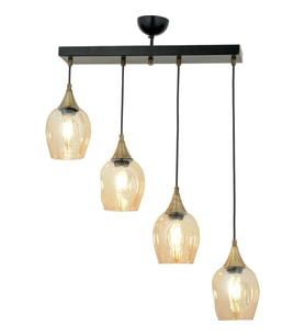 AVONNI AV-65234-4Y-BSY Siyah Boyalı Modern Avize E27 Metal Cam 70x10cm