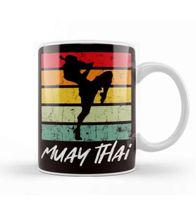 Retro Muay Thai Vintage MMA Martial Arts Thailand Boxing Kupa Bardak Porselen