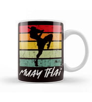 Retro Muay Thai Vintage MMA Martial Arts Thailand Boxing Kupa Bardak Porselen
