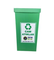 Yeşil 70L Cam Atık Toplama Kutusu, Çevre Dostu ve Pratik Kullanım