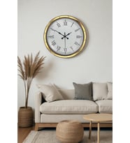 Gold Şık 40 Cm Metal Roma Rakamlı Duvar Saati