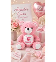 Anneler Günü Özel 35 cm Peluş Ayıcık – Canım Annem Yazılı Hediye