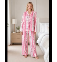 Night Kadın Desenli Relaxed Pijama Takımı 4661
