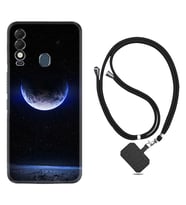 Tecno Spark 8T Kılıf Resimli Boyun Askılı İpli Desenli Silikon Series Midnight Moon 1802