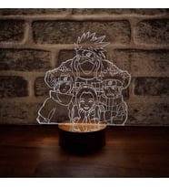 Naruto Kakashi Team 7 Figürlü Dekoratif Hediye Led Masa Lambası 7 Işık Rengi Ahşap Taban