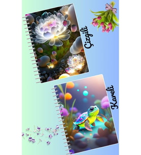 Büyülü tasarımlar defter seti 2 adet A4 boyutu 21*30 çizgili + kareli 60 syf