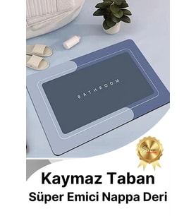 Sihirli Su Emici Kaymaz Tabanlı Kolay Temizlenir Dayanıklı Pürüzsüz Yumuşak Abdest Banyo Paspası
