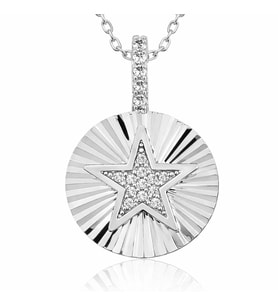 ​​Gümüş Fırfırlı Yıldız Bayan Kolye
