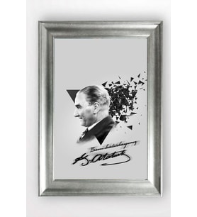 Gümüş Çerçeveli Atatürk Tablo cv679