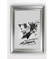 Gümüş Çerçeveli Atatürk Tablo cv679