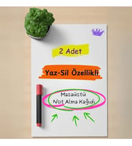 2 Adet Masaüstü Pratik Yazılıp Silinebilir Yazı Tahtası, Not Kağıdı, Çalışma Kağıdı