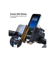 Gidon Bağlantılı Bisiklet Motosiklet İçin Esnek Abs 4-7.8″ İnç Telefon Tutucu 360° Dönebilen Tasarım