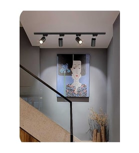 mylights siyah dörtlü1mt ray spot gun ısıgı ampullu harekletli ray spot led spot led avize ampull
