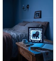 Kişiye Özel İsimli Aslan Figürlü LED Gece Lambası – Dekoratif Ahşap Çerçeve 14x14 cm