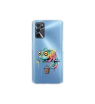 Oppo A16 ile Uyumlu Splash Bukalemun Tasarımlı Şeffaf Silikon Kılıf