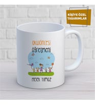 Kişiye Özel İsim Yazılabilir Okul Öncesi Öğretmeni Kupa Bardak