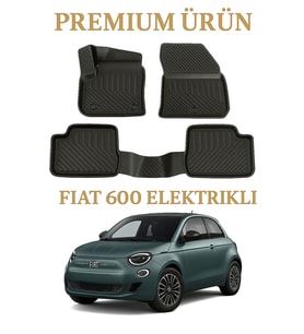 Fiat 600 Elektrikli Uyumlu 3D Oto Paspas Premium