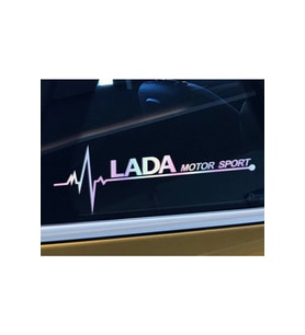 Lada Yan Yan Cam Sticker Oto Kapı 20 Cm X 7 Cm Hologram c62