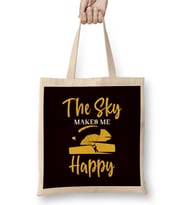Sky Makes Happy Paragliding Parachuting Skydiving Pilot Bez Çanta Uzun Saplı