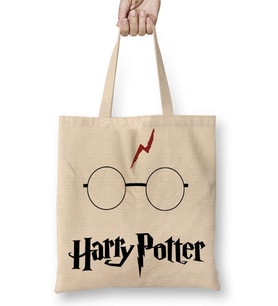 Harry Potter Gözlük Bez Çanta Uzun Saplı