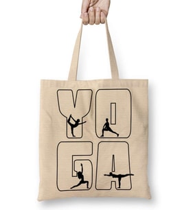 Yoga Logo Bez Çanta Uzun Saplı