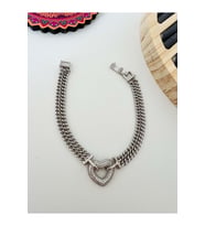XUPING GÜMÜŞ RENK KALPLİ ÇİFT SIRA ZİNCİRLİ BİLEKLİK 18 CM ACR9609