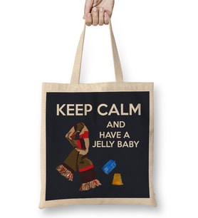 Keep Calm And Have A Jelly Baby Doctor Who Bez Çanta Uzun Saplı