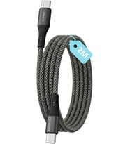 C-C, 2Metre ÖRGÜLÜ 60Watt PD Hızlı Şarj Kablosu, REMORAX Wahoo (1Ad x 2Metre Füme)