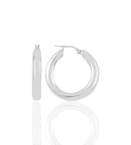Söğütlü Silver Gümüş  5 mm kalınlığında 29 mm büyüklüğünde kalın gümüş halka küpe