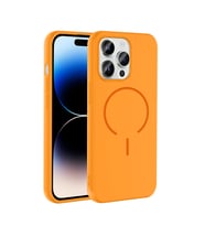 Apple iPhone 14 Pro Max Uyumlu Kılıf M-safe Şarj Özellikli Zore Meta Kapak (Turuncu)