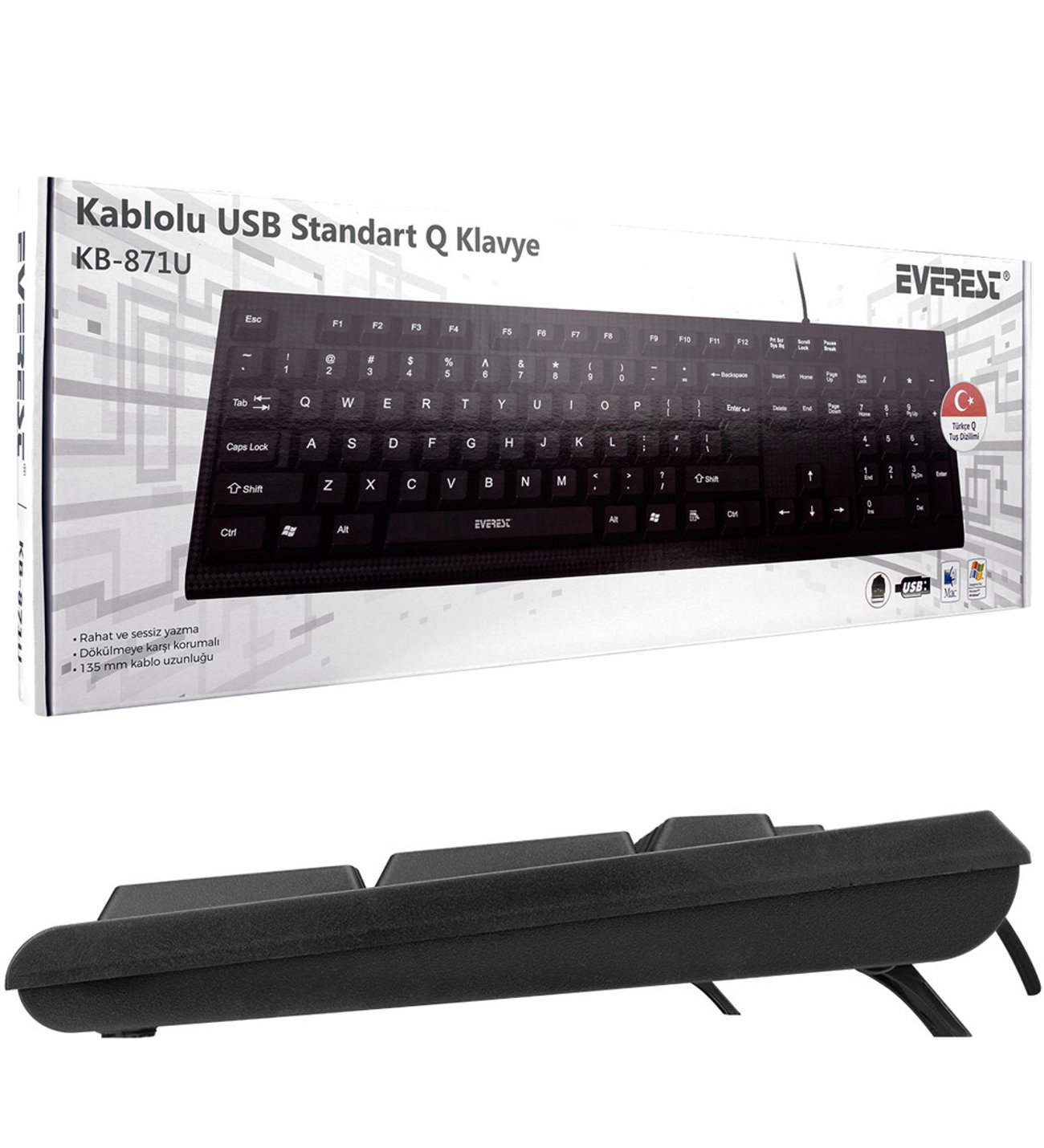 EVEREST KB-871U SİYAH USB STANDART Q KLAVYE