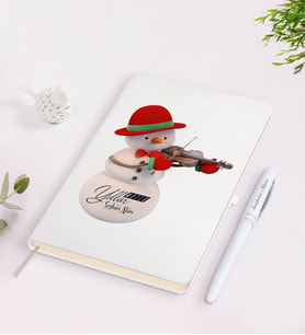 BK Gift Kişiye Özel Yılbaşı Mutlu Yıllar Tasarımlı Beyaz Defter ve Kalem Seti - 3