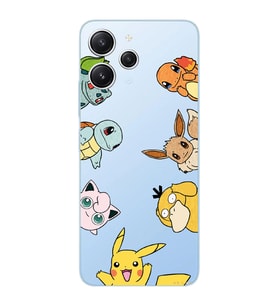 Xiaomi Redmi 12 Uyumlu Uyumlu Pokemon Tüm Karakterler Tasarımlı Şeffaf Telefon Kılıfı