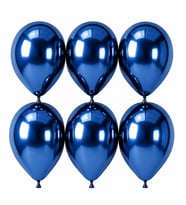 Mavi Renk Lateks krom Balon (30 cm) - 6 Adet
